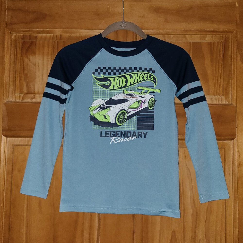 Hot Wheels jumping beans Active Legendary Racer Blue Long Sleeve T Shirt